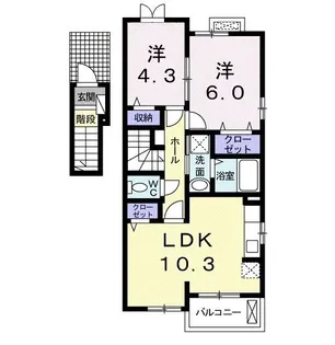 ビラ・ベスト・かつらぎII【2階】の間取り