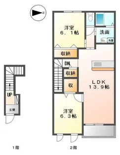 グリーンハイツ【2階】の間取り