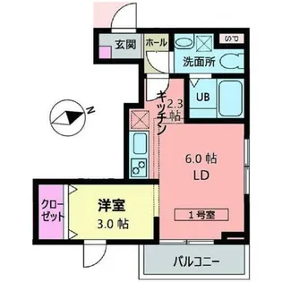 メリディアン吉岡弐番館【3階】の間取り