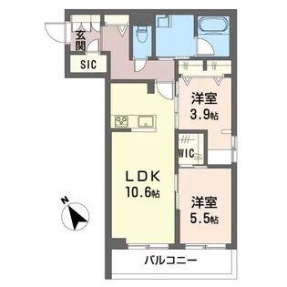 ルル・アルエット【2階】の間取り