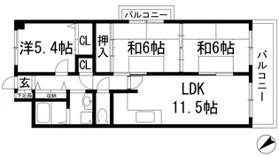JP伊丹レジデンス【2階】の間取り