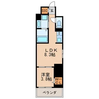ザ レジデンスパーク栄【4階】の間取り