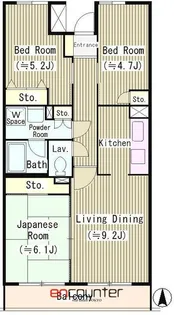 マンションカメリア 弐番館【2階】の間取り