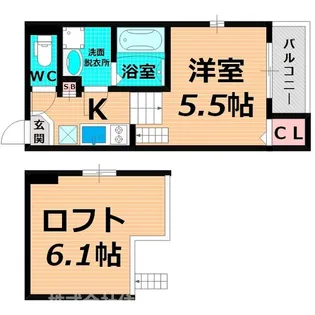 リバーサイドテラス中宮【1階】の間取り