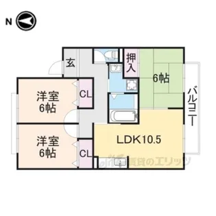 ルミエールB棟【2階】の間取り