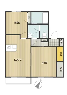 T-net ハックベリーB棟【1階】の間取り