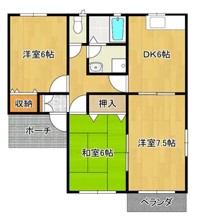 ふらわぁハイツ【1階】の間取り