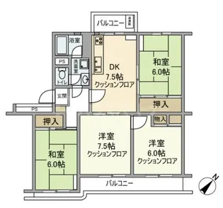 柏グリーンハイツG棟【3階】の間取り