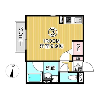 アールグレイコート桃谷【3階】の間取り