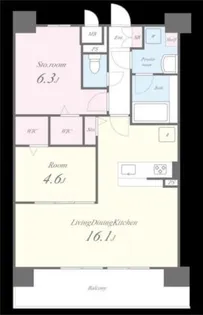 アウトフィールド海老江【6階】の間取り