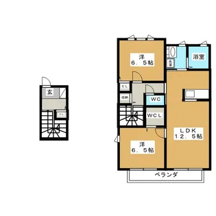 ウエストタウン【2階】の間取り