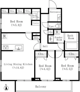 ザ・パークマナー千駄木【2階】の間取り