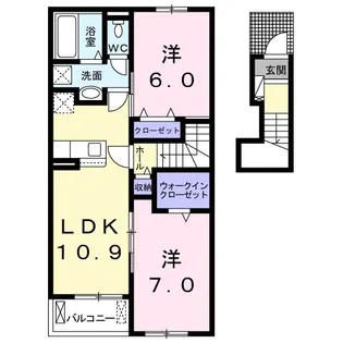 カーサ デ アンジェラ【2階】の間取り