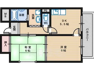グランデ松原【4階】の間取り