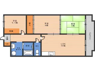 クレセントコート【1階】の間取り