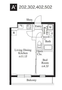 カーサフィオーレ・南千住【2階】の間取り
