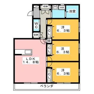 メゾン・ソレイユII【2階】の間取り