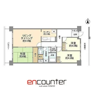 ファミリータウン東陽D棟【7階】の間取り