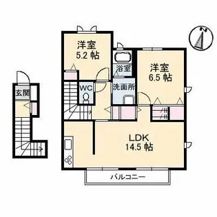 モンターニュ B棟【2階】の間取り