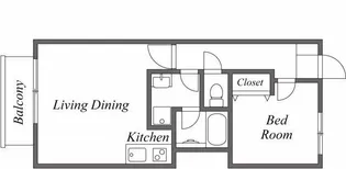 エバーグリーン【3階】の間取り