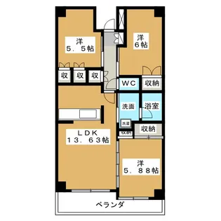 プライムヒルズ東戸塚【3階】の間取り