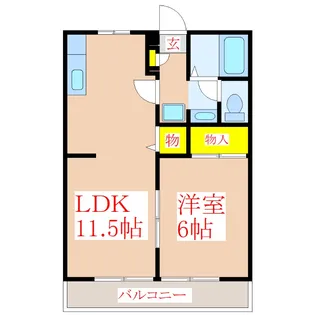 ニューパナシティれいめい【2階】の間取り