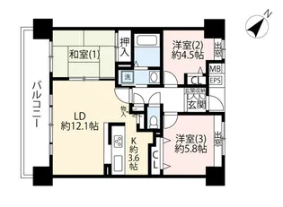 URココスクエア国領【13階】の間取り