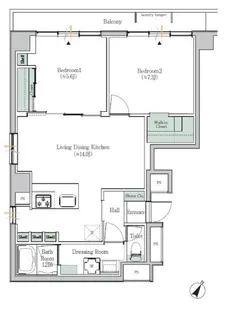 ブルックサイド水天宮前【3階】の間取り