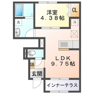 リーブルファイン大治田III 2号棟【1階】の間取り