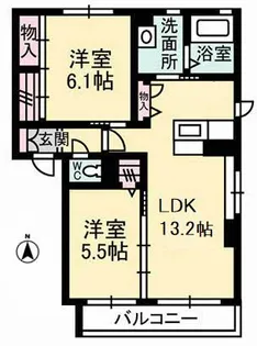 シャーメゾンしおやの杜 B棟【2階】の間取り