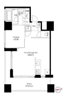 スクエアガーデン池袋【11階】の間取り