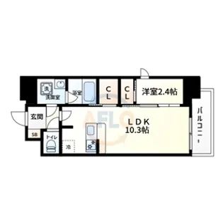 セレニテフラン本町【4階】の間取り