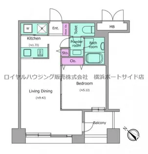 レジディア横濱馬車道【7階】の間取り