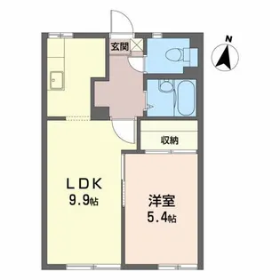 アパートメントハウス・アイリスD【1階】の間取り