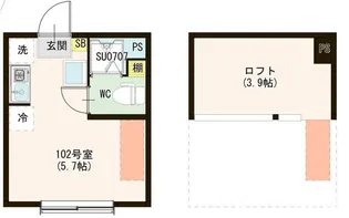 ハーモニーテラス千住関屋町B【1階】の間取り