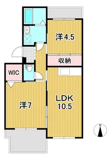 サンハイツ大みか【4階】の間取り