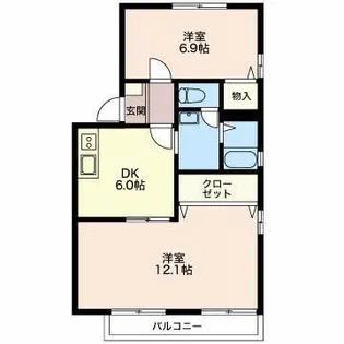 フレグランス東小鷹野C【2階】の間取り