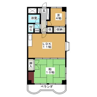 グローバル三井【2階】の間取り