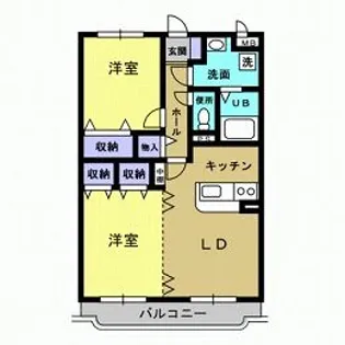 駒場コーポII【1階】の間取り