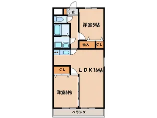 メゾンカワグチ【2階】の間取り
