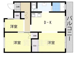リーガルメゾン枚方【3階】の間取り