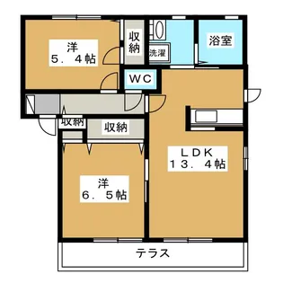 ジョイフルつばさ A棟【1階】の間取り
