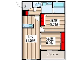 フロースグレイス【2階】の間取り