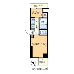 ドミールリバーサイドY【2階】の間取り