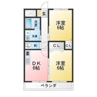 エルミタージュ サウスコート【2階】の間取り