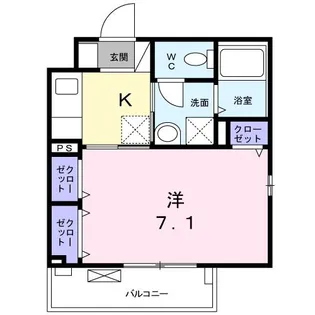 ラフィネ堀之内【2階】の間取り