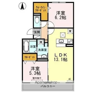 プルミエIII B棟【1階】の間取り