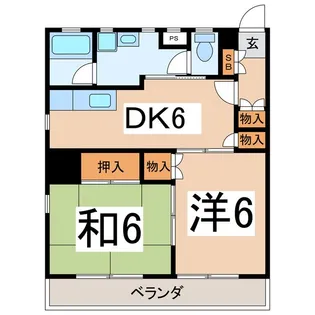 グレープヒルズB【3階】の間取り