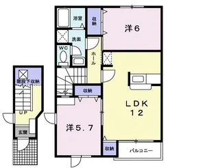 ハートフル柚I【2階】の間取り