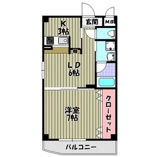 フィルハウス須賀【6階】の間取り